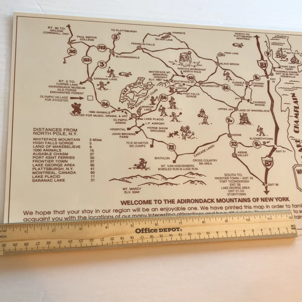 Lake Placid Olympics 1980 Placemat Vintage USA Lake Placid Olympics Souvenir